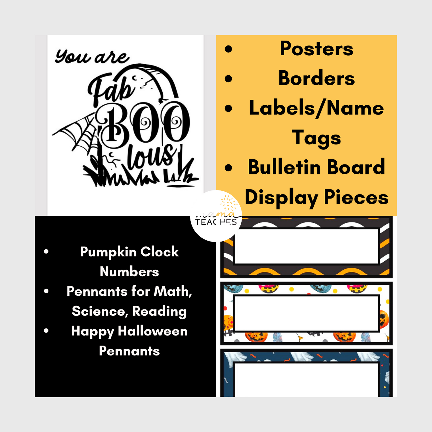 Halloween Decorations for the Classroom - Bulletin Board, Borders, Posters