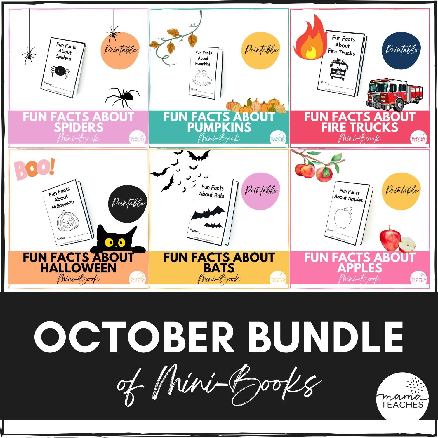 October Fun Facts Mini Books Bundle – The Sweet Dahlia
