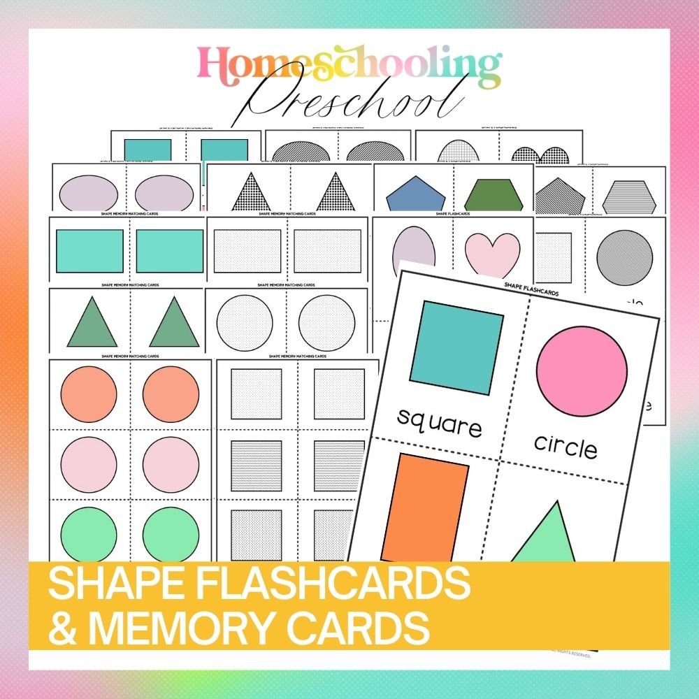 Shape Flashcards and Memory Match Cards