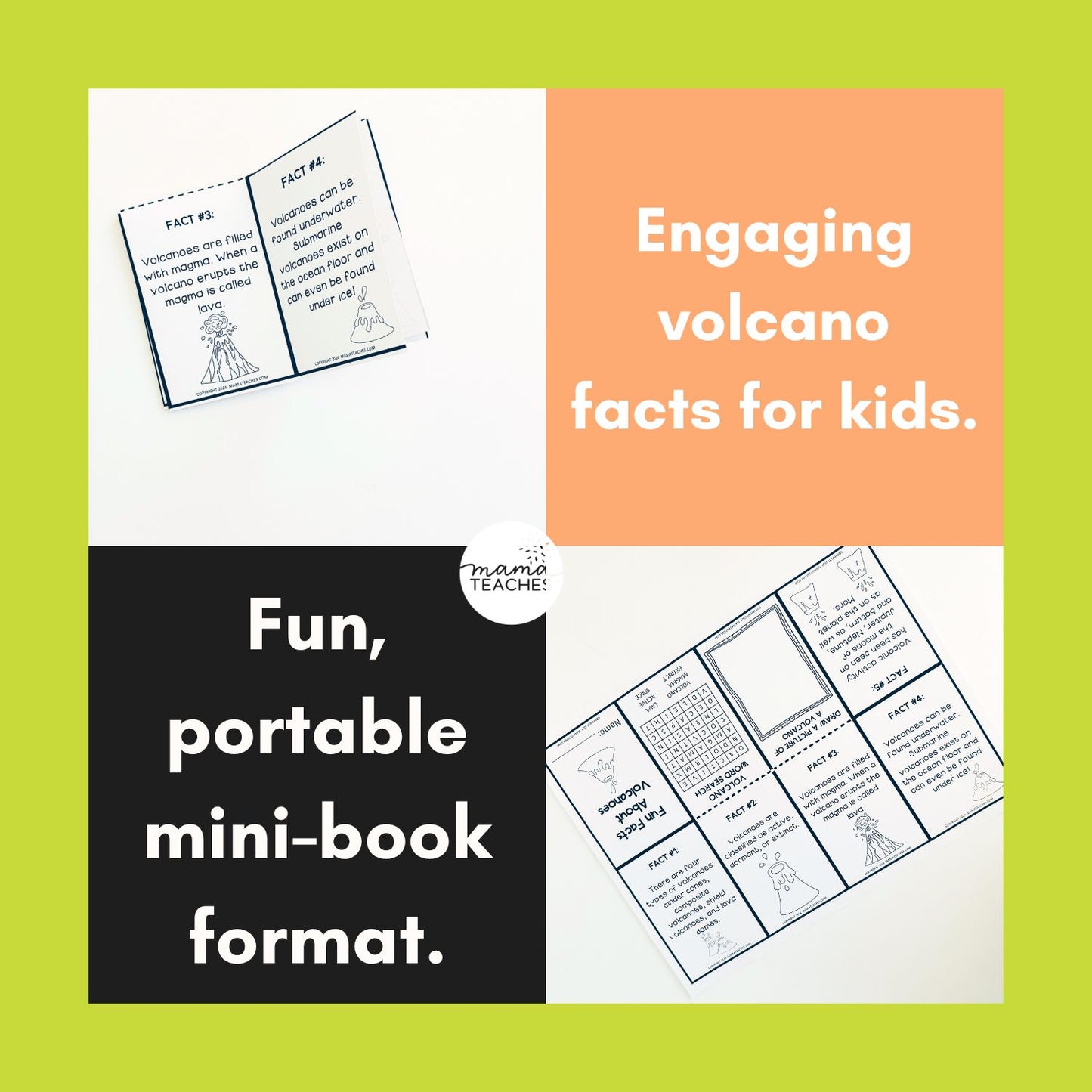 Fun Facts About Volcanoes Mini Book