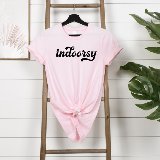 Indoorsy Pink Short-Sleeve Cotton T-Shirt