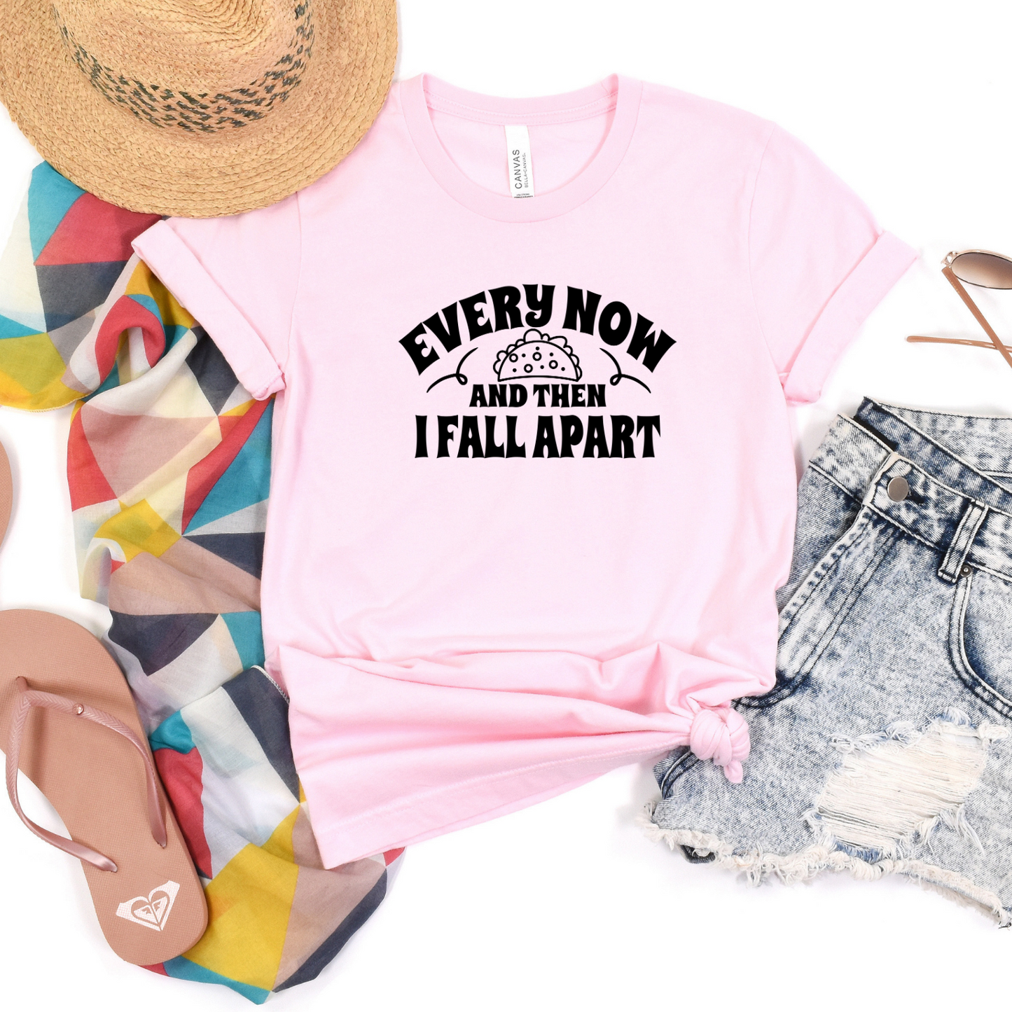 Fall Apart Taco Pink Short-Sleeve Cotton T-Shirt