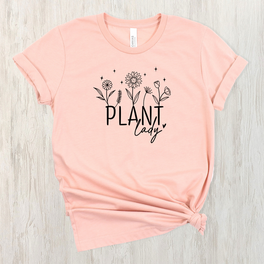 Plant Lady Peach Short-Sleeve Cotton T-Shirt
