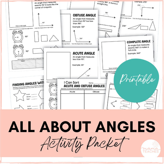 All About Angles Activity Packet