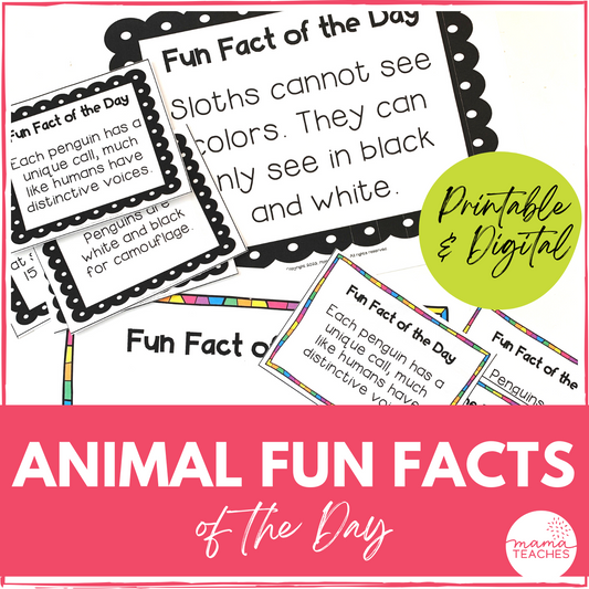 FUN FACTS OF THE DAY: ANIMALS {PRINT & DIGITAL}