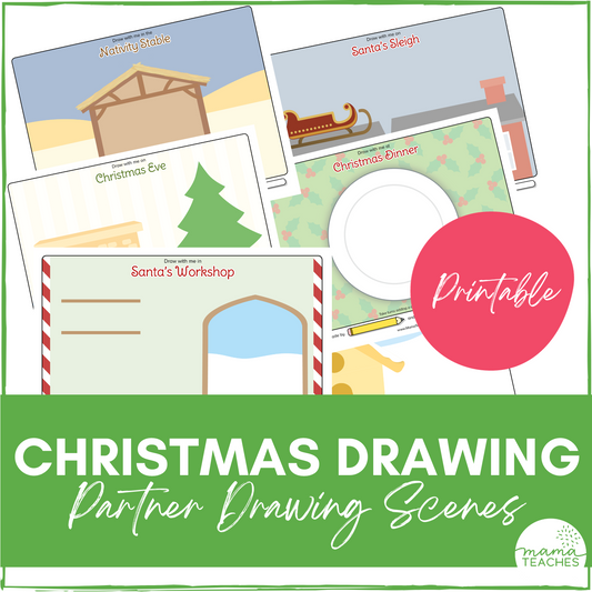 Christmas Drawing Prompts - Partner Drawing