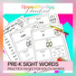 Pre-K Sight Words Practice Pages (Dolch)