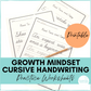 Growth Mindset Cursive Handwriting Practice