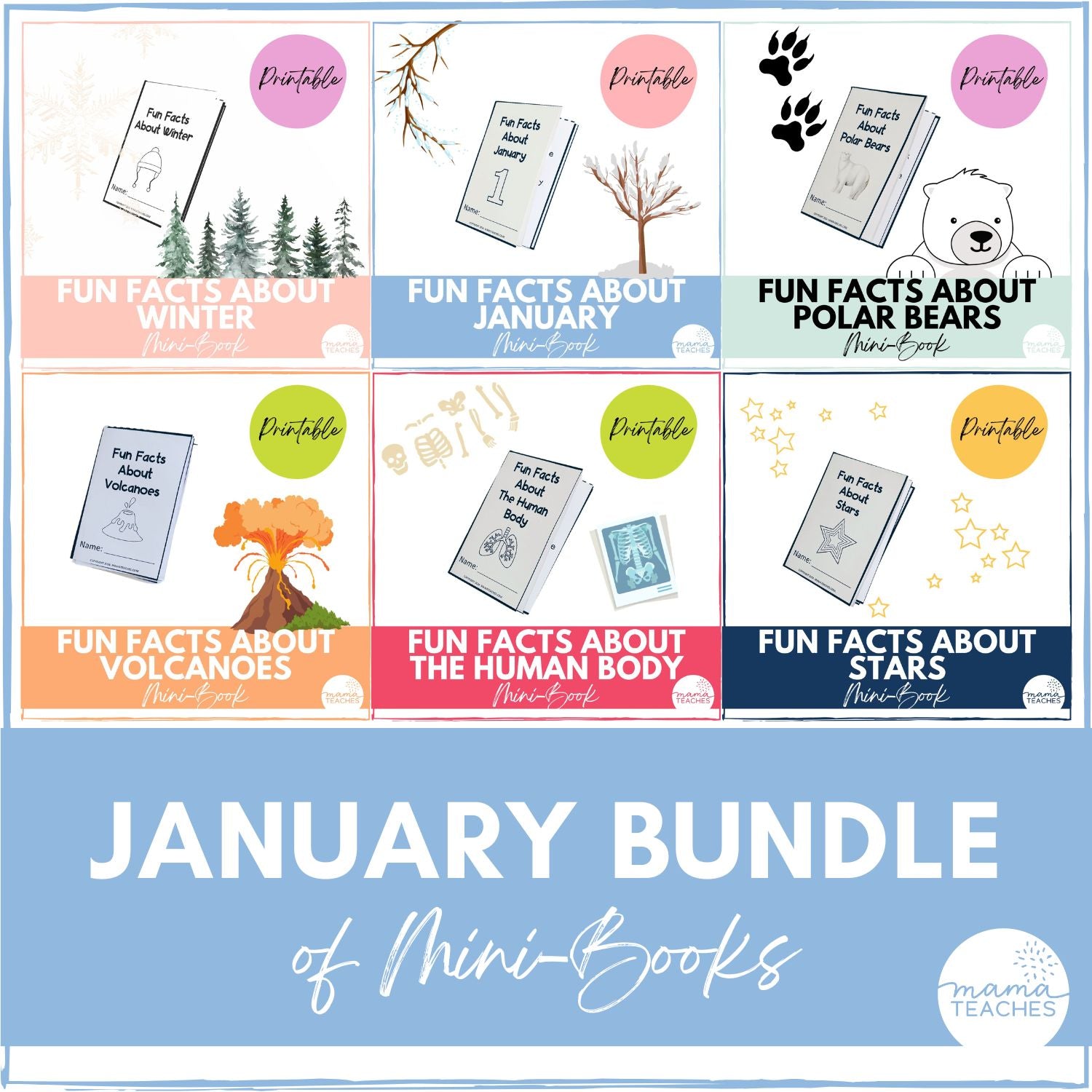 January Fun Facts Mini Books BUNDLE The Sweet Dahlia January fun facts mini books bundle the sweet dahlia