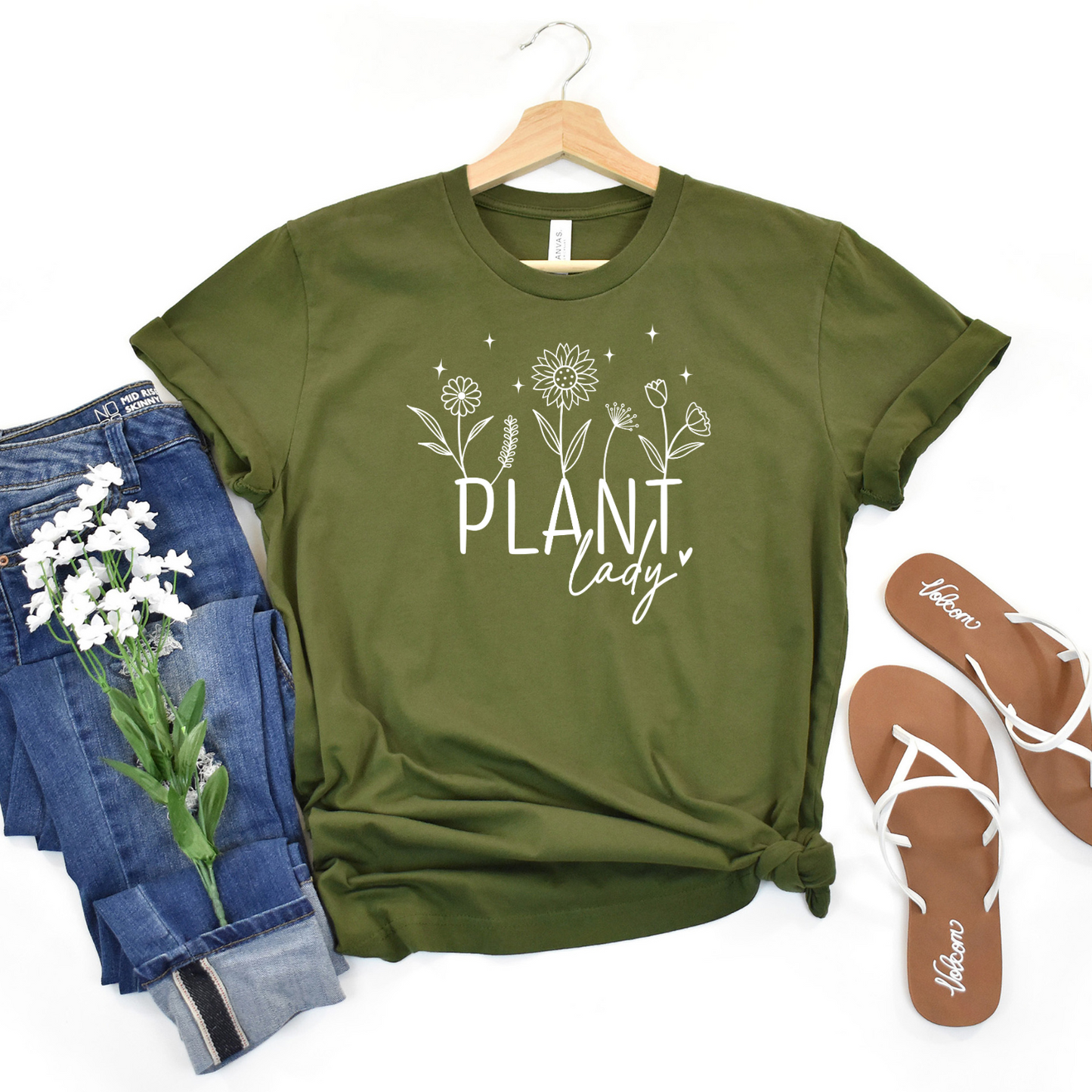 Plant Lady Olive Short-Sleeve Cotton T-Shirt