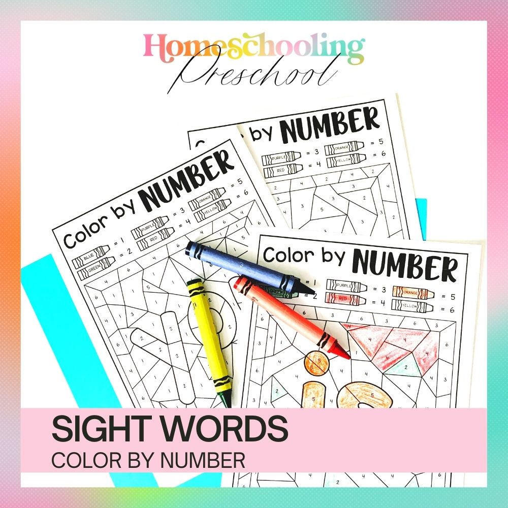 Sight Words Color by Number