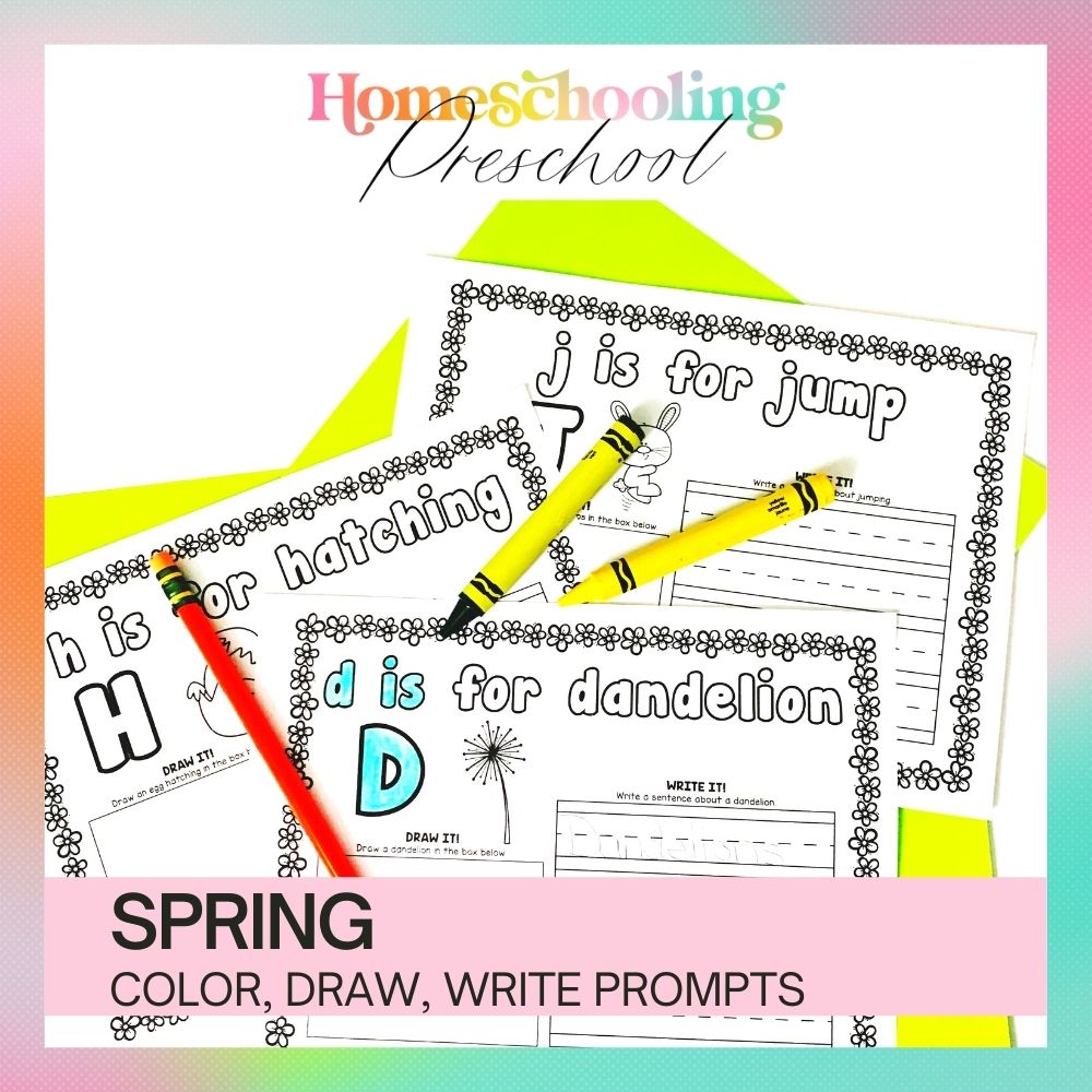 Spring Color, Draw, and Write Prompts