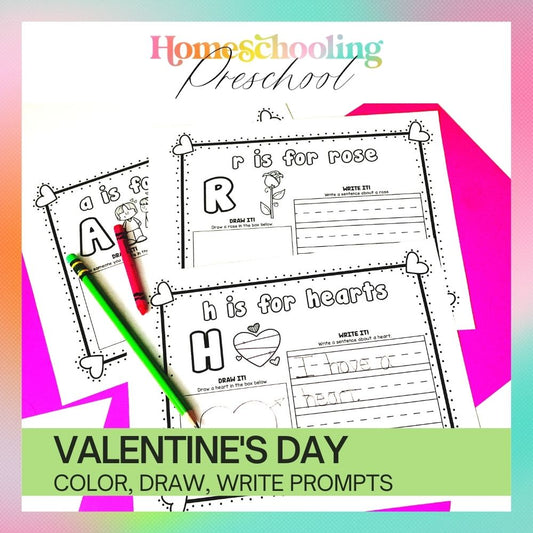 Valentine's Day Color, Draw, and Write Prompts
