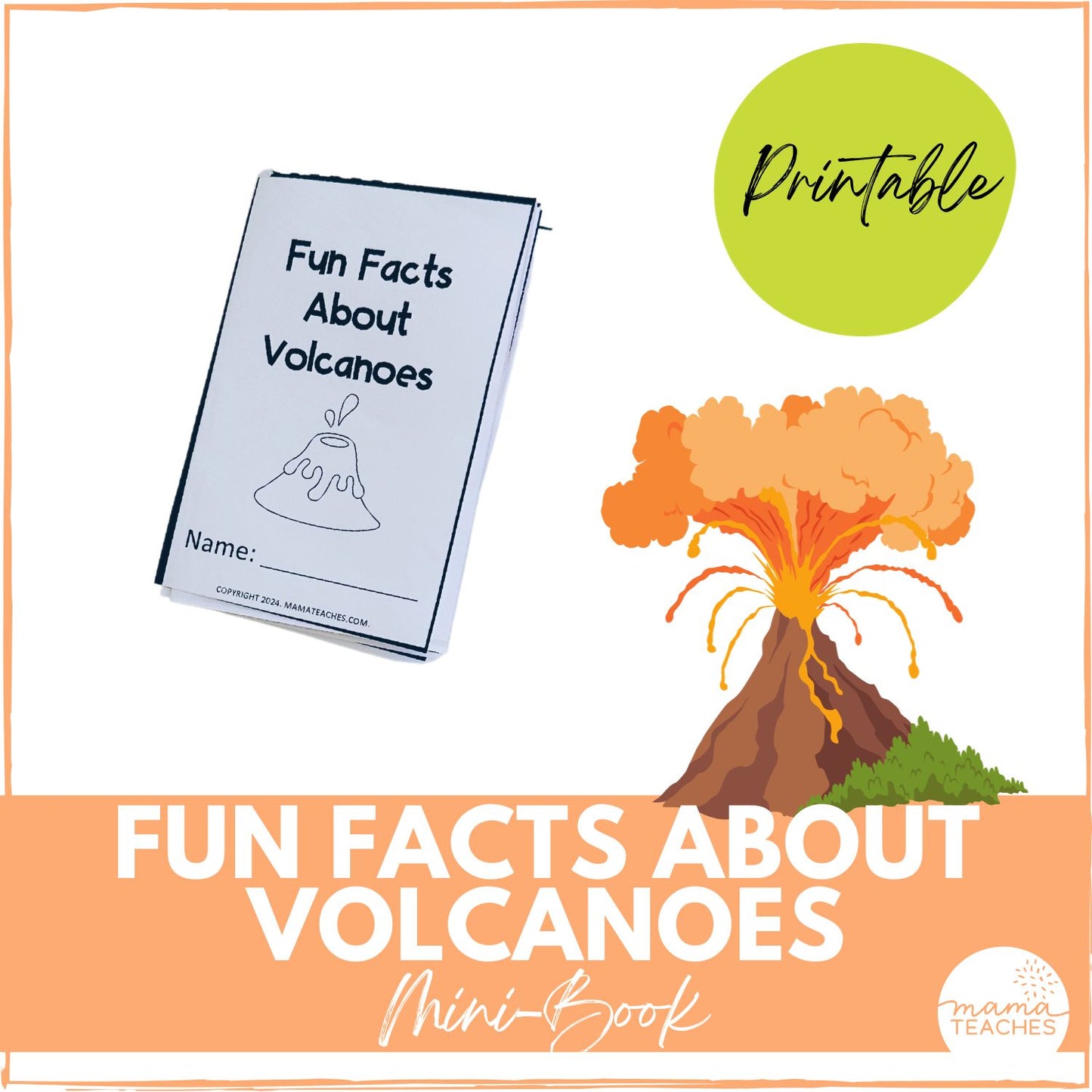 Fun Facts About Volcanoes Mini Book