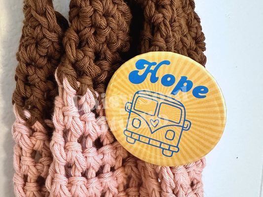 Hope Vintage Retro Bus Pin - 2.25"