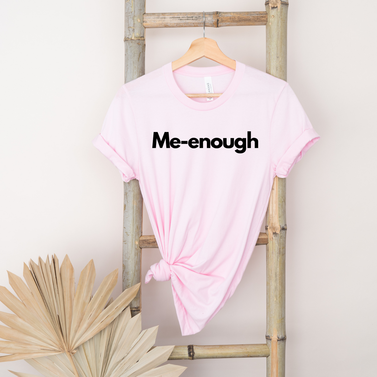 Me-enough Pink Short-Sleeve Cotton T-Shirt