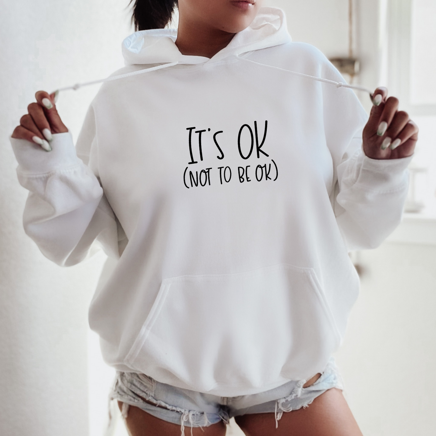 It's Ok Not to Be OK White Hoodie