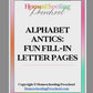 Alphabet Antics - Alphabet Activity Worksheets