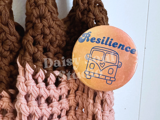 Resilience Vintage Retro Bus Pin - 2.25"