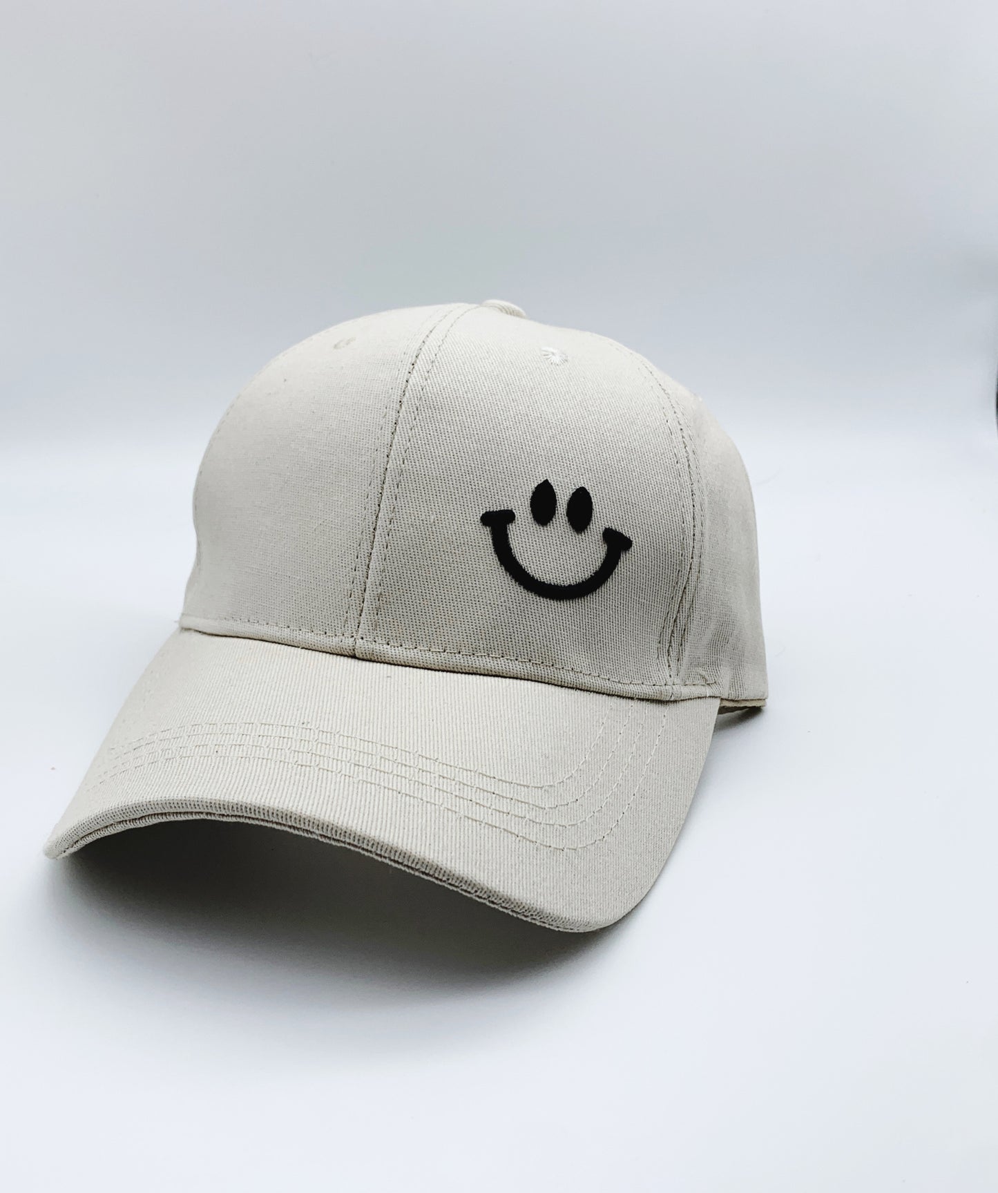 Smiley Face Khaki Baseball Hat