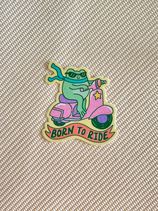 Born to Ride Frog Motorcycle Sticker
